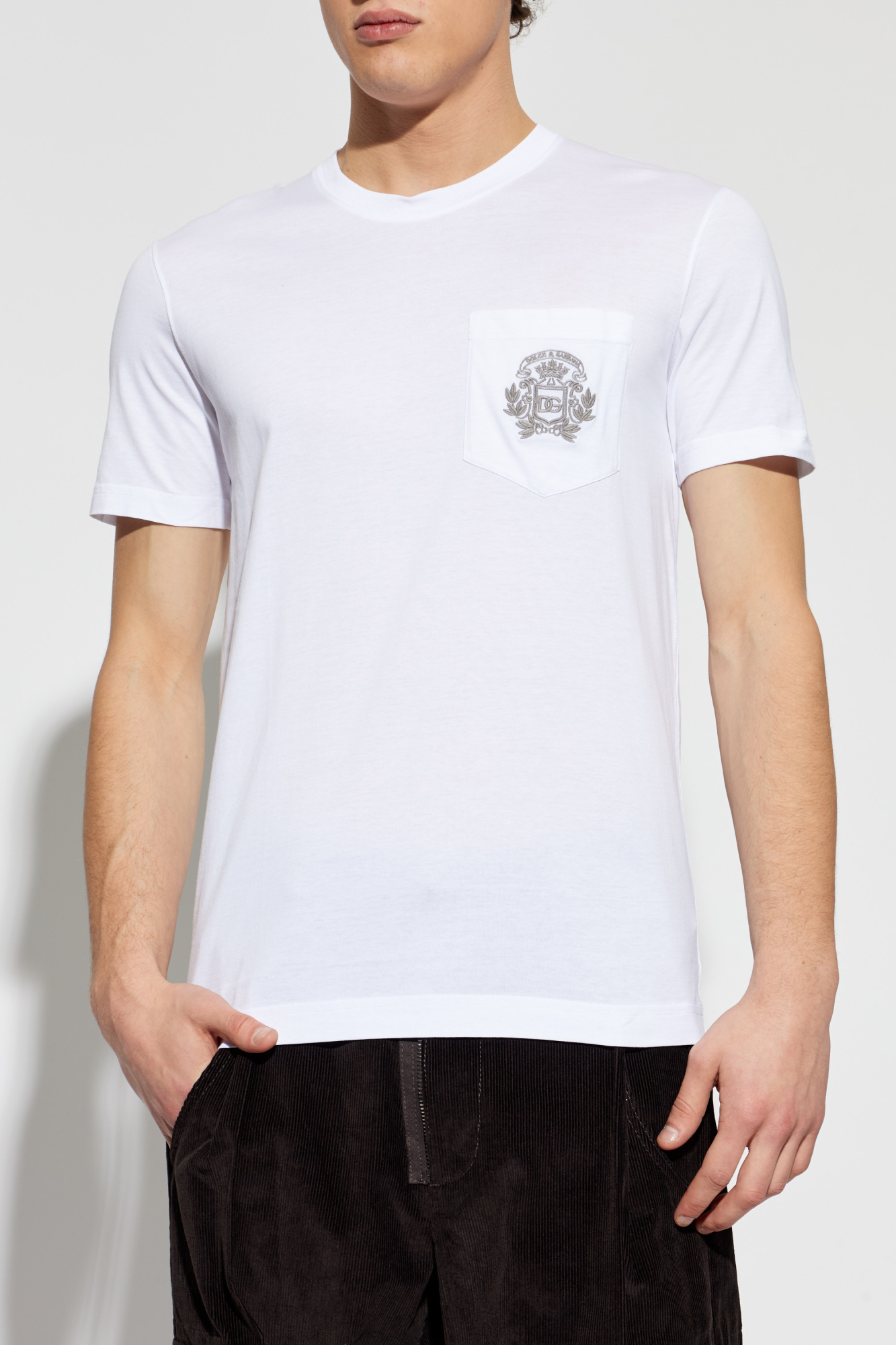 Dolce & Gabbana T-shirt with embroidered logo | Men's | Vitkac